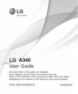 Bruksanvisning LG A340 Mobiltelefon