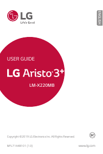 Manual LG LM-X220MB Aristo 3+ Mobile Phone