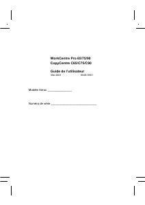 Mode d’emploi Xerox WorkCentre Pro 75 Imprimante multifonction