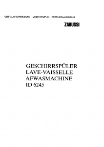 Bedienungsanleitung Zanussi ID 6245 Geschirrspüler