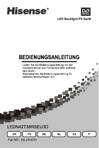 Bedienungsanleitung Hisense LEDN42T36RSEU3D LED fernseher