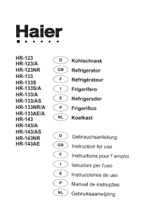 Manual Haier HR-133NR/A Refrigerator