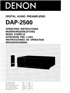 Mode d’emploi Denon DAP-2500 Préamplificateur