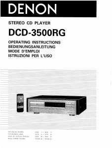 Handleiding Denon DCD-3500RG CD speler