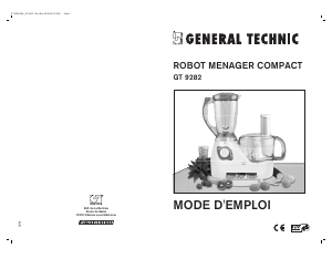 Mode d’emploi General Technic GT 9282 Robot de cuisine