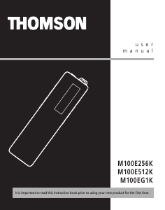 Mode d’emploi Thomson M100EG1K Lecteur Mp3