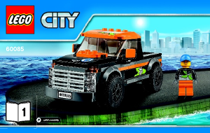 Bruksanvisning Lego set 60085 City Fyrhjulsdriven bil med motorbåt