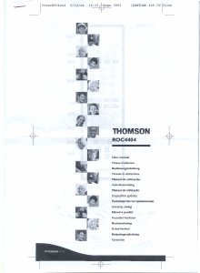 Mode d’emploi Thomson ROC4404 Télécommande