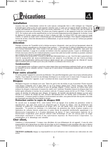 Mode d’emploi Thomson DTH460 Lecteur DVD