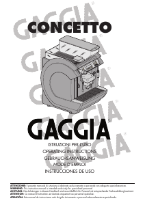 Mode d’emploi Gaggia Concetto Cafetière