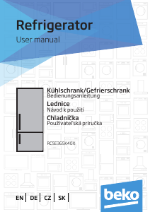 Bruksanvisning BEKO RCSE365K40X Kyl-frys