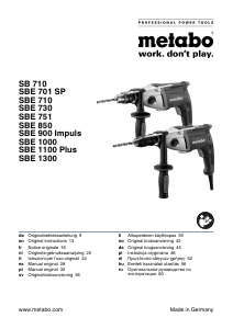 Manual Metabo SBE 751 Impact Drill