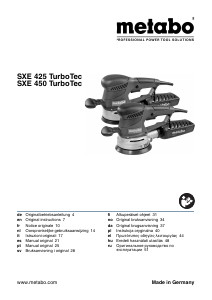 Manual Metabo SXE 450 TurboTec Lixadeira excêntrica
