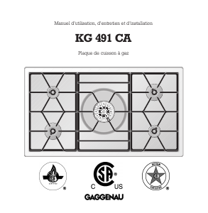 Mode d’emploi Gaggenau KG491110CA Table de cuisson