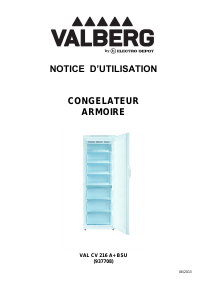Mode d’emploi Valberg VAL CV 216 Congélateur