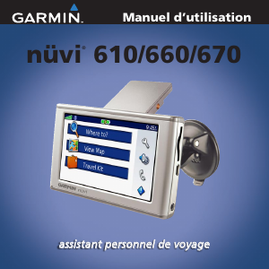 Mode d’emploi Garmin nuvi 610 Système de navigation