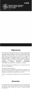 Bedienungsanleitung GE 21858 Schnurlose telefon