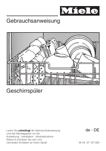 Miele Geschirrspuler Bedienungsanleitung Deutsch