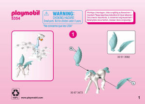 Bedienungsanleitung Playmobil set 5354 Fairy World Winterkönigin mit Pegasusbaby