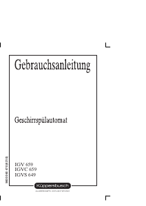 Bedienungsanleitung Küppersbusch IGVS 649 Geschirrspüler