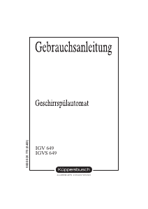 Bedienungsanleitung Küppersbusch IGV 649 Geschirrspüler