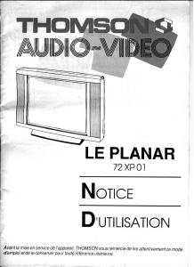 Mode d’emploi Thomson 72XP01 Le Planar Téléviseur
