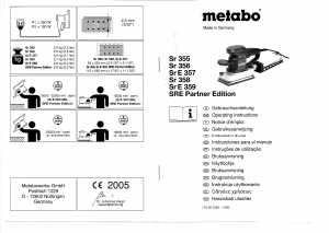 Handleiding Metabo Sr 355 Vlakschuurmachine