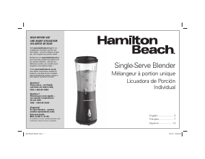 Bruksanvisning Hamilton Beach 51133 Single-Serve Blender