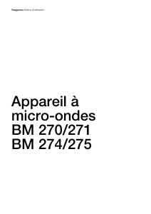 Mode d’emploi Gaggenau BM275110 Micro-onde