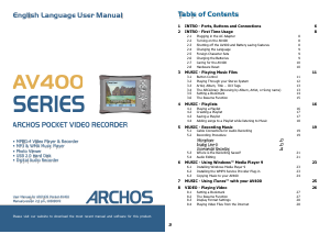 Handleiding ARCHOS AV400 Mp3 speler