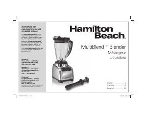 Mode d’emploi Hamilton Beach 53511 MultiBlend Blender