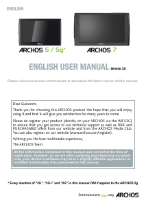 Manual ARCHOS 5G Tablet