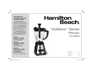 Bruksanvisning Hamilton Beach 58158 MultiBlend Blender