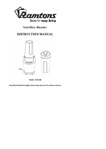 Bruksanvisning Ramtons RM/568 NutriRise Blender