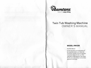 Manual Ramtons RW/208 Washing Machine