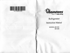 Manual Ramtons RF/292 Refrigerator