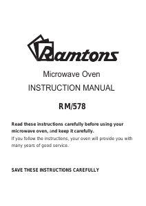 Bruksanvisning Ramtons RM/578 Mikrovågsugn