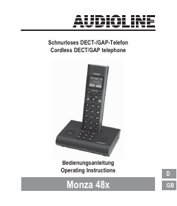 Bedienungsanleitung Audioline Monza 480 Schnurlose telefon