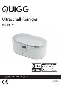 Bedienungsanleitung Quigg MD 10029 Ultraschallreiniger