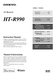 Manual Onkyo HT-R990 Receiver