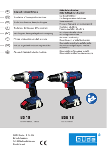 Handleiding Güde BS 18 Schroef-boormachine