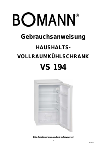 Manual Bomann VS 194 Refrigerator