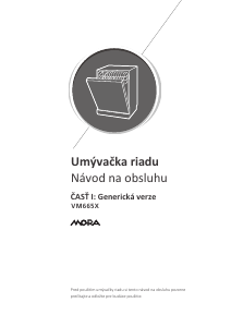 Návod Mora VM 665 X Umývačka riadu