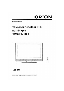 Mode d’emploi Orion TV32RN10D Téléviseur LCD