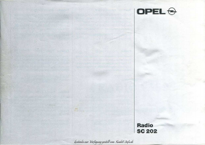 Bruksanvisning Opel SC 202 Bilradio
