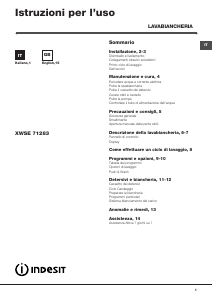 Manuale Indesit XWSE 71283 Lavatrice