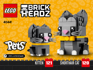 Manual Lego set 40441 Brickheadz Shorthair cats