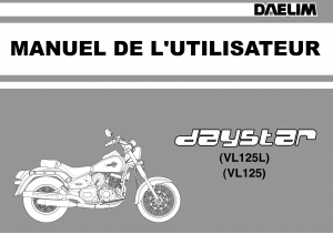 Mode d’emploi Daelim Daystar VL125 Moto