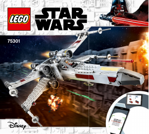 Vadovas Lego set 75301 Star Wars Luke Skywalker X-Wing nakintuvas