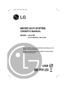 Bruksanvisning LG LX-U150D Stereoanläggning